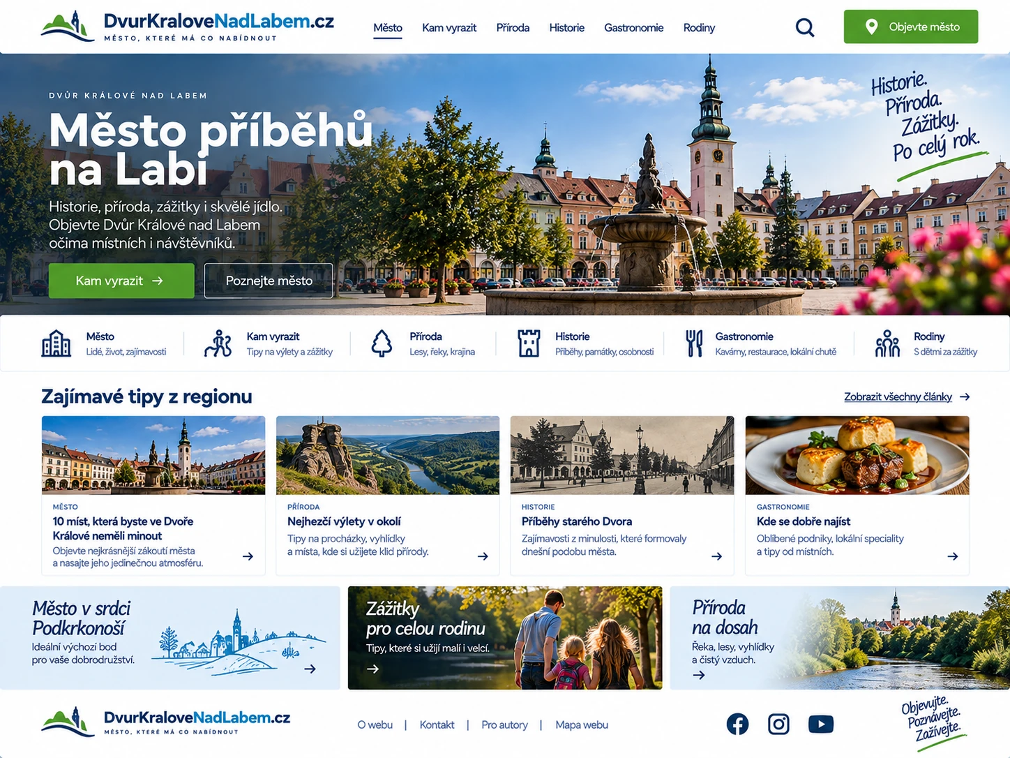 Ilustrační návrh DvurKraloveNadLabem.cz jako nezávislého místního portálu o městě, akcích a okolí